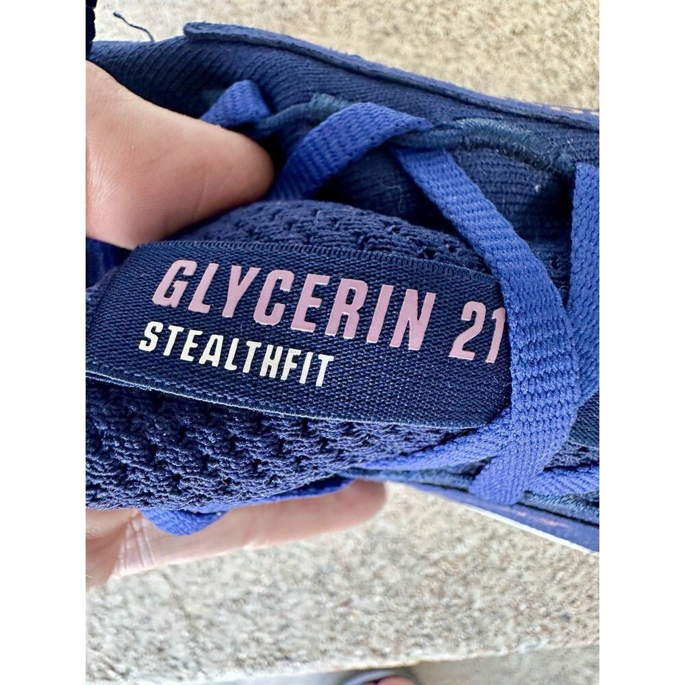 Brooks Glycerin StealthFit 21 Women’s 10 B Navy Blue Running Shoes 120410 - Picture 7 of 9